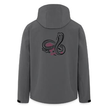 Snake with infinity, lotus and cherry blossom - Men’s Recycled Softshell Jacket by Stanley/Stella - anthracite - Back - AI Model Male 185 light (185cm)