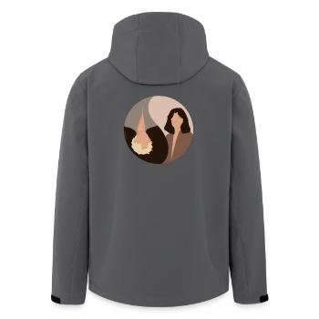 Couple Brunette and Blonde - Recycelte Männer Softshell-Jacke von Stanley/Stella - Anthrazit - Hinten - AI Model Male 185 light (185cm)