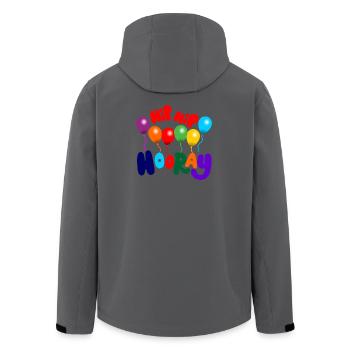 Party Hip, hip hooray - Men’s Recycled Softshell Jacket by Stanley/Stella - anthracite - Back - AI Model Male 185 light (185cm)