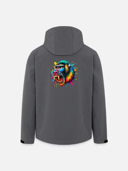 Singe Mandrill - Veste softshell homme en polyester recyclé Stanley/Stella - charbon