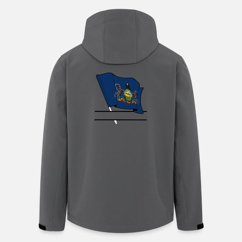 Flagge Pennsylvania Textbanner - Recycelte Männer Softshell-Jacke von Stanley/Stella - Anthrazit