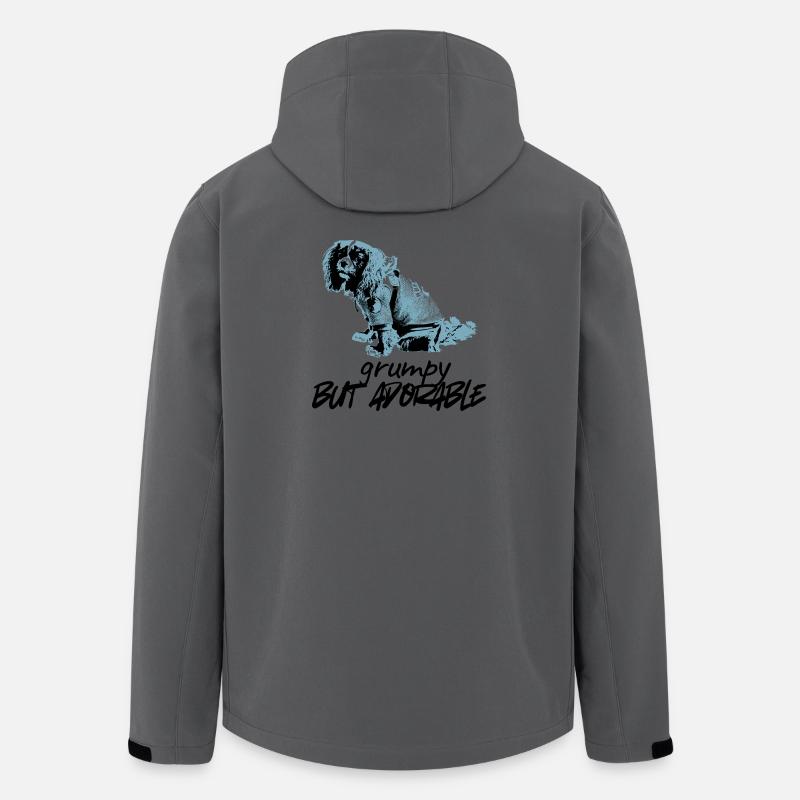 Blaues Hundeporträt im Stencil-Stil - Recycelte Männer Softshell-Jacke von Stanley/Stella - Anthrazit