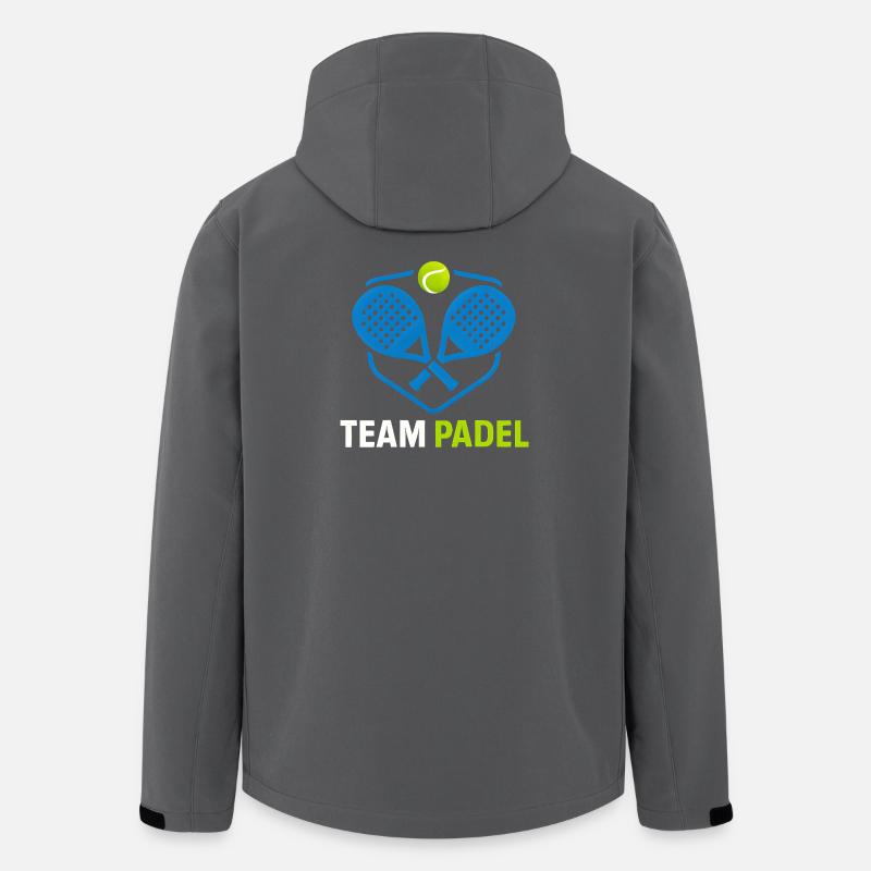 Logo Équipe Padel Paddles Ball - Veste softshell homme en polyester recyclé Stanley/Stella - charbon