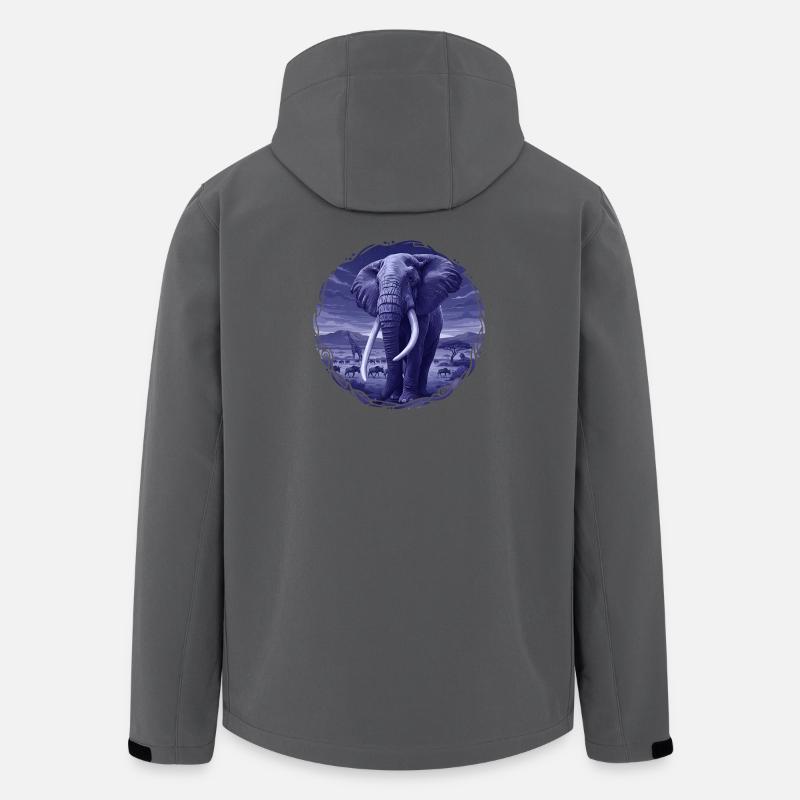 Éléphant nocturne dans la savane - Veste softshell homme en polyester recyclé Stanley/Stella - charbon