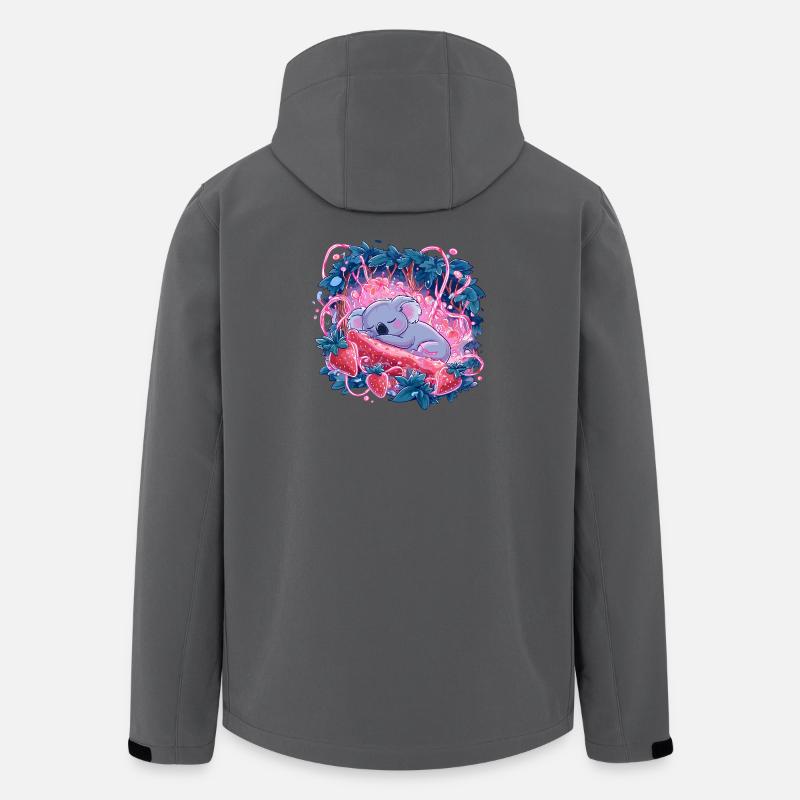 Schlafender Koala im Erdbeerleuchten - Recycelte Männer Softshell-Jacke von Stanley/Stella - Anthrazit