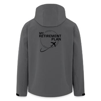 Airplane Flying Retirement Plan - Men’s Recycled Softshell Jacket by Stanley/Stella - anthracite - Back - AI Model Male 185 light (185cm)