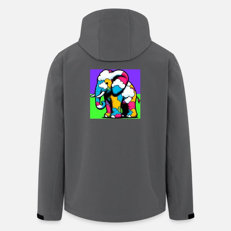 Éléphant avec Nuage et Nuages - Veste softshell homme en polyester recyclé Stanley/Stella - charbon