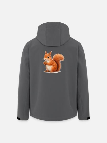 Écureuil avec illustration de gland - Veste softshell homme en polyester recyclé Stanley/Stella - charbon