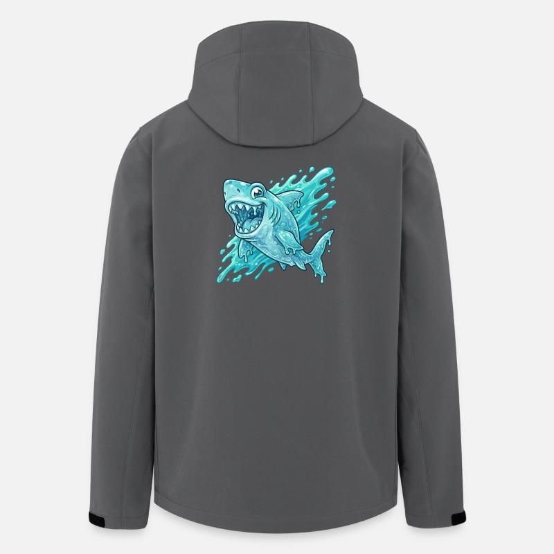 Blauer Hai Splash Abenteuer - Recycelte Männer Softshell-Jacke von Stanley/Stella - Anthrazit