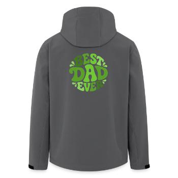 Best Dad Ever - Bester Papa  Retrodesign Grün - Recycelte Männer Softshell-Jacke von Stanley/Stella - Anthrazit - Hinten - AI Model Male 185 light (185cm)