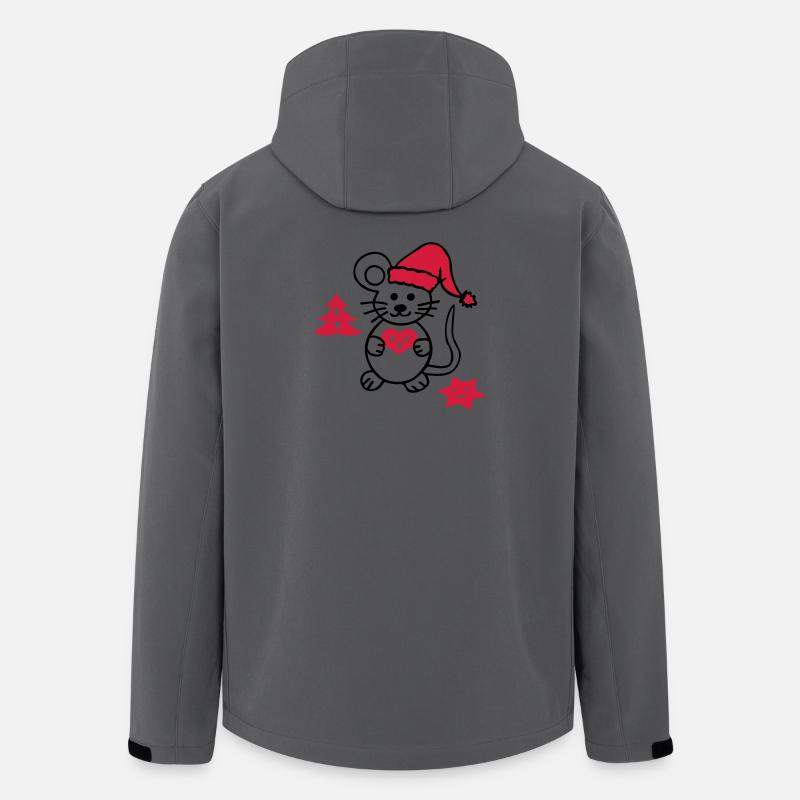 niedliche Maus mit Weihnachtsmütze - Recycelte Männer Softshell-Jacke von Stanley/Stella - Anthrazit