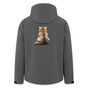 Chat exotique à poil court - Veste softshell homme en polyester recyclé Stanley/Stella - charbon - Dos - AI Model Male 185 light (185cm)
