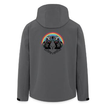 Katzen Regenbogen Love is Love Reflection - Recycelte Männer Softshell-Jacke von Stanley/Stella - Anthrazit - Hinten - AI Model Male 185 light (185cm)