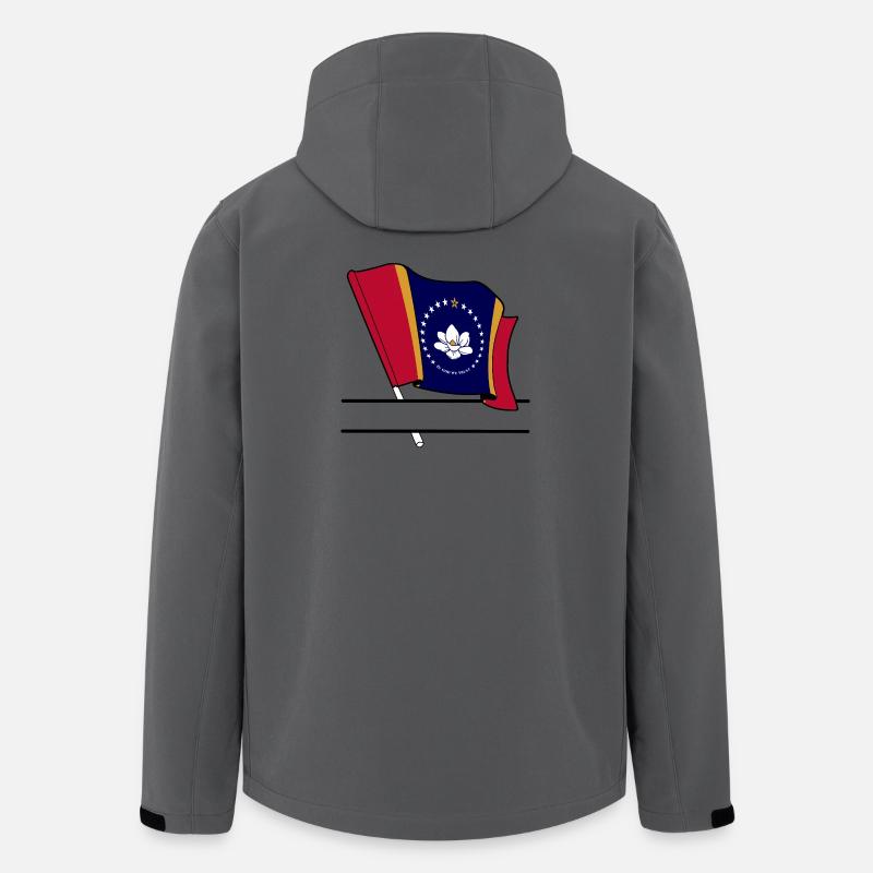 Drapeau Mississippi bannière de texte - Veste softshell homme en polyester recyclé Stanley/Stella - charbon