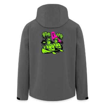 Spuk im Urwald - Recycelte Männer Softshell-Jacke von Stanley/Stella - Anthrazit - Hinten - AI Model Male 185 light (185cm)