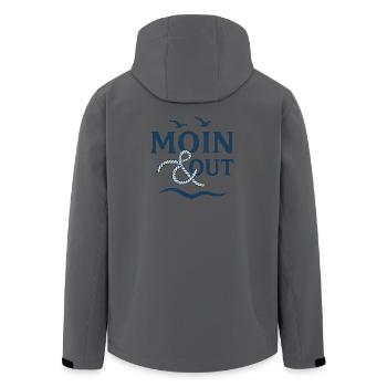 Moin & Out Nautik Logo - Recycelte Männer Softshell-Jacke von Stanley/Stella - Anthrazit - Hinten - AI Model Male 185 light (185cm)