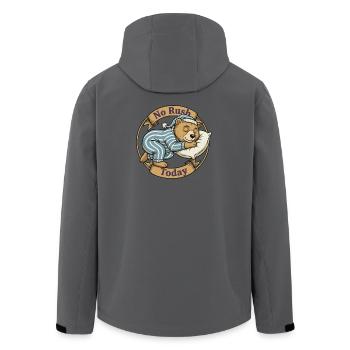 Kein Stress Heute – Bär im Pyjama - Recycelte Männer Softshell-Jacke von Stanley/Stella - Anthrazit - Hinten - AI Model Male 185 light (185cm)