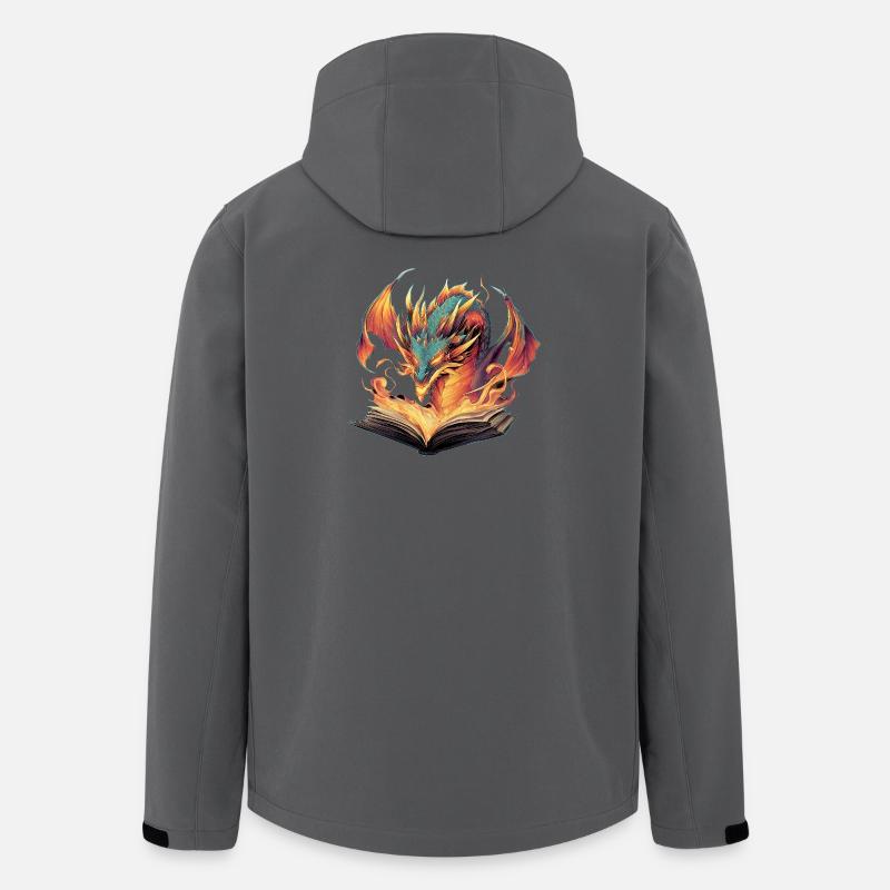 Drachenbuch Transformationsfeuer-Design - Recycelte Männer Softshell-Jacke von Stanley/Stella - Anthrazit
