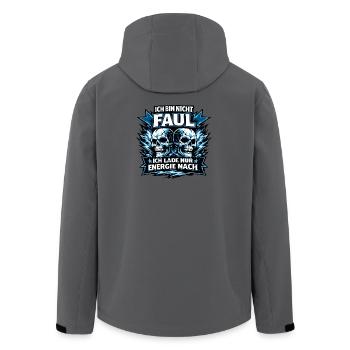 I'm charging energy for skulls - Men’s Recycled Softshell Jacket by Stanley/Stella - anthracite - Back - AI Model Male 185 light (185cm)