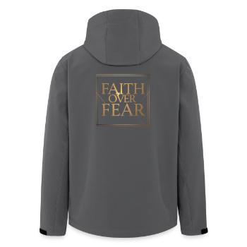 La foi plutôt que la peur - Veste softshell homme en polyester recyclé Stanley/Stella - charbon - Dos - AI Model Male 185 light (185cm)