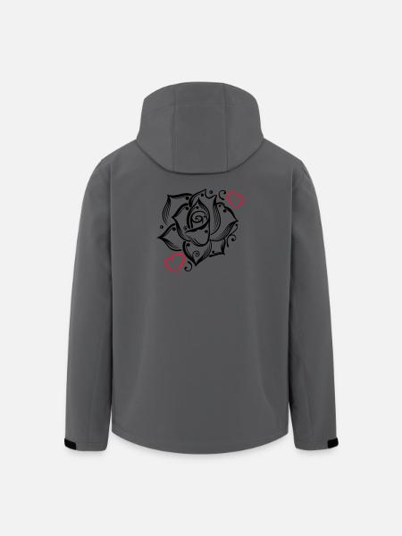 Rose heart love flower blossom Romantic - Men’s Recycled Softshell Jacket by Stanley/Stella - anthracite