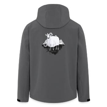 Sheep in the mountains - Men’s Recycled Softshell Jacket by Stanley/Stella - anthracite - Back - AI Model Male 185 light (185cm)