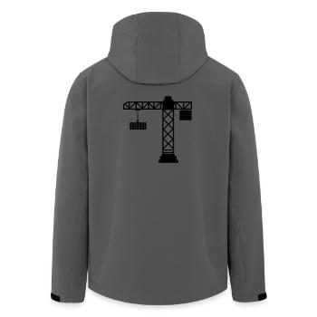 Crane with sea container - Men’s Recycled Softshell Jacket by Stanley/Stella - anthracite - Back - AI Model Male 185 light (185cm)