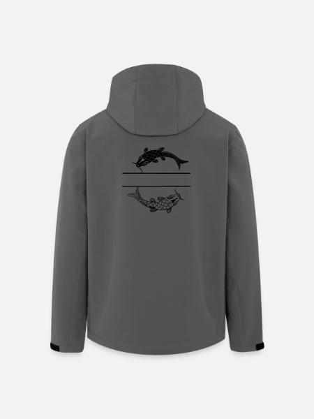 Fisch schwarz-weiß mit leerer Textleiste - Recycelte Männer Softshell-Jacke von Stanley/Stella - Anthrazit