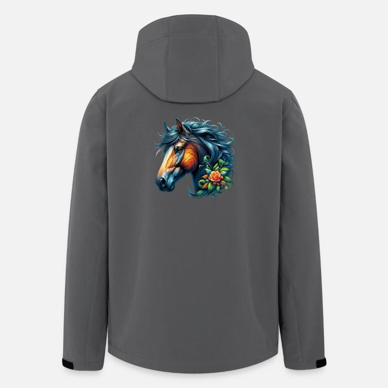 Pferd - Recycelte Männer Softshell-Jacke von Stanley/Stella - Anthrazit
