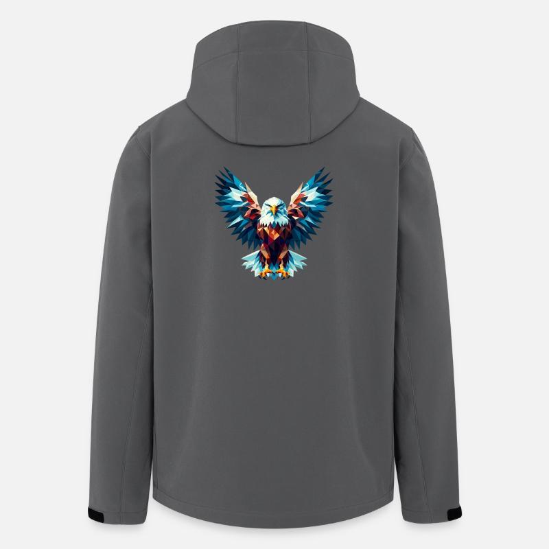 Polygonaler Adler - Recycelte Männer Softshell-Jacke von Stanley/Stella - Anthrazit