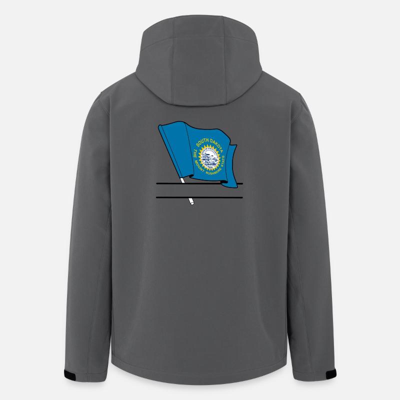 South Dakota Flagge Text Banner - Recycelte Männer Softshell-Jacke von Stanley/Stella - Anthrazit