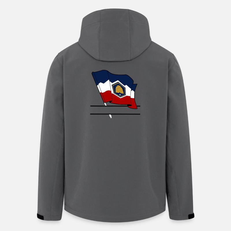 Drapeau Utah bandeau de texte - Veste softshell homme en polyester recyclé Stanley/Stella - charbon