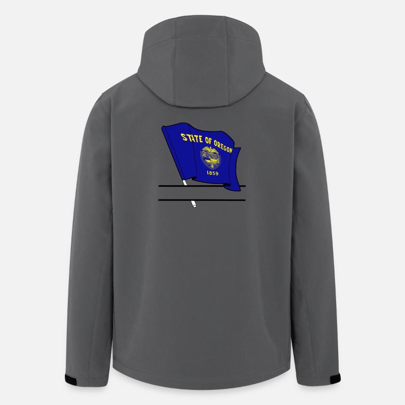 Drapeau Oregon texte bannière - Veste softshell homme en polyester recyclé Stanley/Stella - charbon
