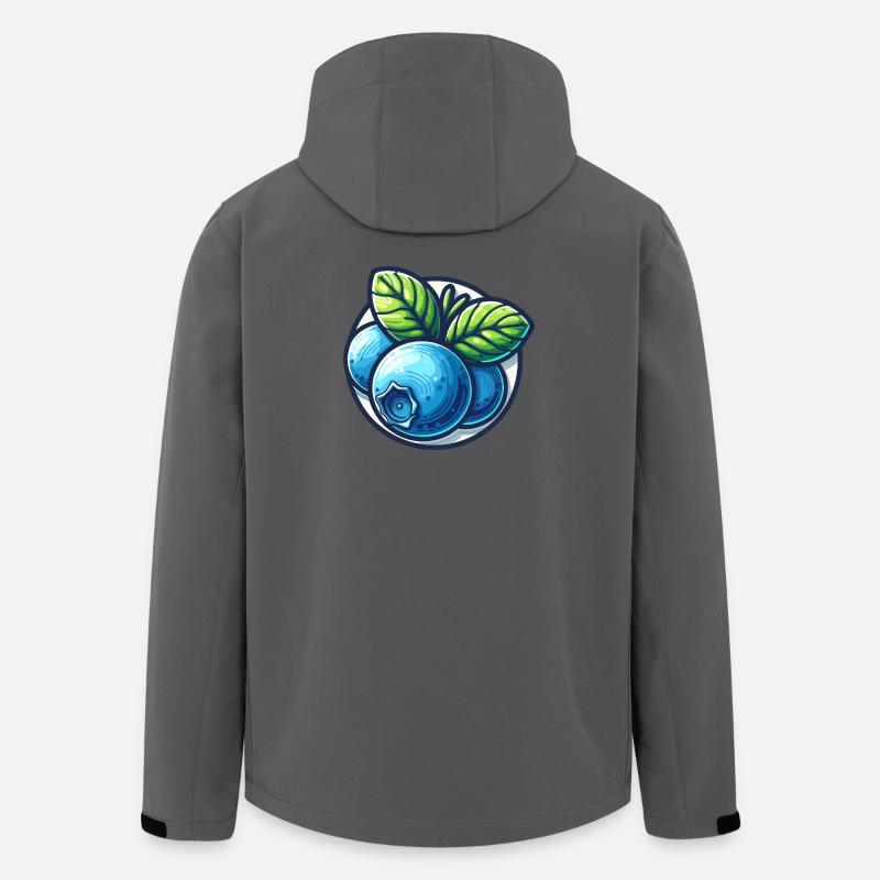 Myrtilles éclatants et feuilles - Veste softshell homme en polyester recyclé Stanley/Stella - charbon