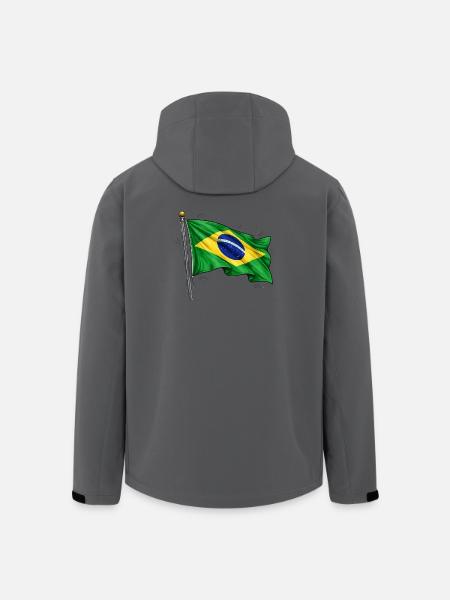 Drapeau du Brésil - Veste softshell homme en polyester recyclé Stanley/Stella - charbon