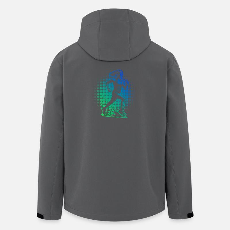 Kompaktes Running Design für Rennen - Recycelte Männer Softshell-Jacke von Stanley/Stella - Anthrazit