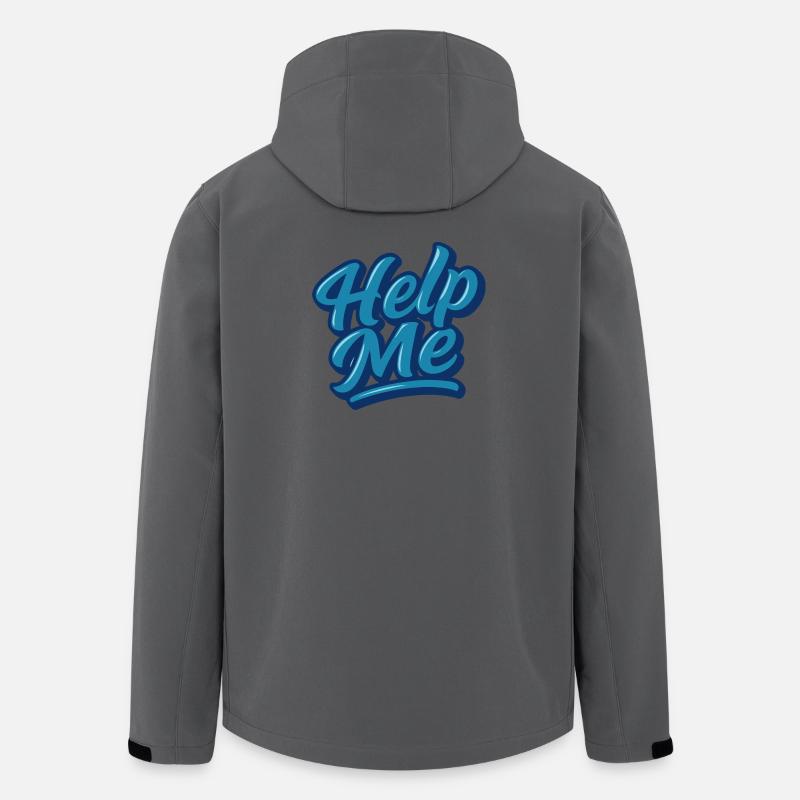 Help Me Blue Script Logo - Men’s Recycled Softshell Jacket by Stanley/Stella - anthracite
