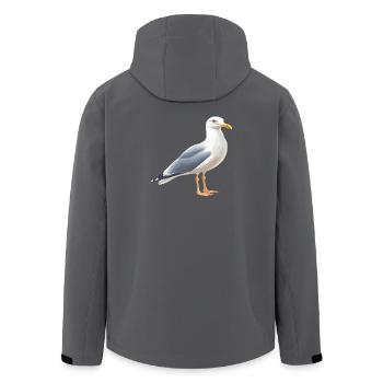Küstenwolken Möwe - Recycelte Männer Softshell-Jacke von Stanley/Stella - Anthrazit - Hinten - AI Model Male 185 light (185cm)