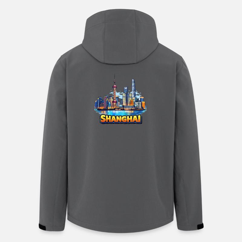 Illustration de la silhouette de Shanghai - Veste softshell homme en polyester recyclé Stanley/Stella - charbon