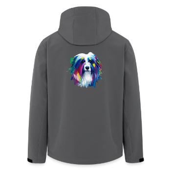 Altenglischer Schäferhund lebendige Ölmalerei Kunst - Recycelte Männer Softshell-Jacke von Stanley/Stella - Anthrazit - Hinten - AI Model Male 185 light (185cm)