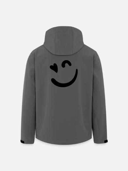 Logo Beacon – Rose néon - Veste softshell homme en polyester recyclé Stanley/Stella - charbon