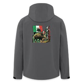 Wildschwein Jägerin Italien Flagge Italienisch - Recycelte Männer Softshell-Jacke von Stanley/Stella - Anthrazit - Hinten - AI Model Male 185 light (185cm)