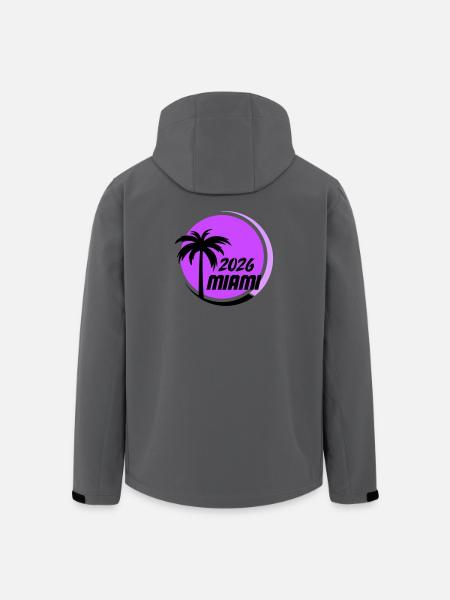 Miami Palm Trees Neon Logo - Men’s Recycled Softshell Jacket by Stanley/Stella - anthracite