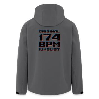 Original 174 BPM Junglist DNB Drum and Bass - Veste softshell homme en polyester recyclé Stanley/Stella - charbon - Dos - AI Model Male 185 light (185cm)