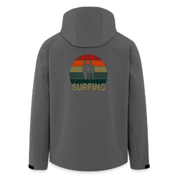 Surfing Sunset Man - Recycelte Männer Softshell-Jacke von Stanley/Stella - Anthrazit - Hinten - AI Model Male 185 light (185cm)