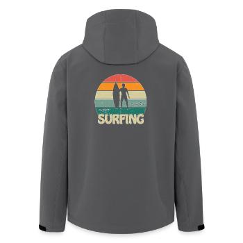 Surfing Sunset Man - Recycelte Männer Softshell-Jacke von Stanley/Stella - Anthrazit - Hinten - AI Model Male 185 light (185cm)