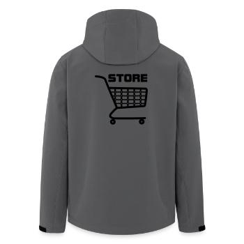Panier d’achat avec texte STORE - Veste softshell homme en polyester recyclé Stanley/Stella - charbon - Dos - AI Model Male 185 light (185cm)