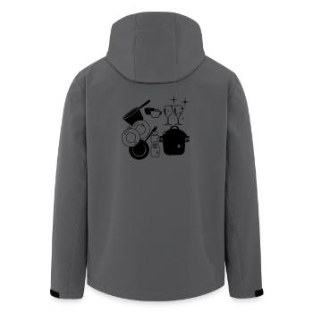 Geschirr sauberes Geschirrspüllogo - Recycelte Männer Softshell-Jacke von Stanley/Stella - Anthrazit - Hinten - AI Model Male 185 light (185cm)
