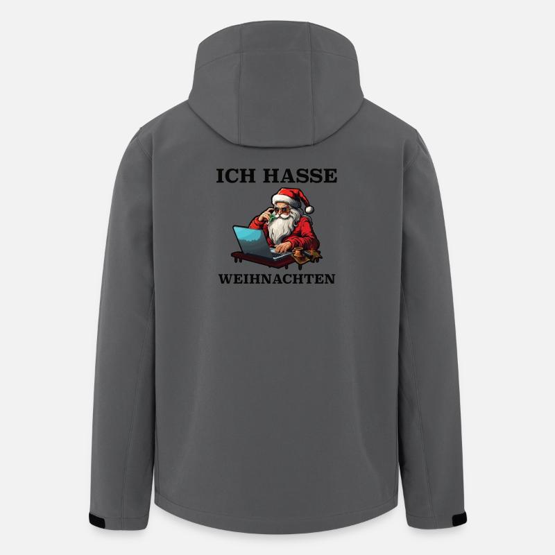 Weihnachts-Hass Santa am Laptop - Recycelte Männer Softshell-Jacke von Stanley/Stella - Anthrazit