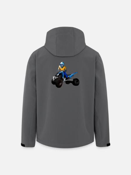 Quad Action Driver in Yellow Blue - Men’s Recycled Softshell Jacket by Stanley/Stella - anthracite